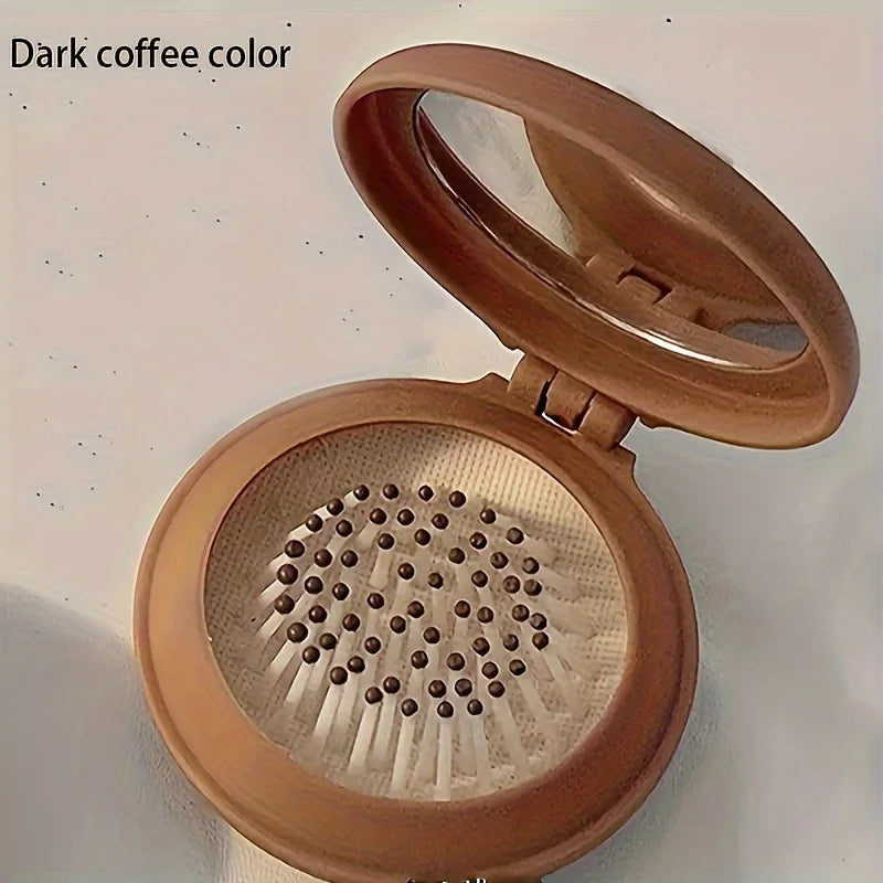 GlowPack Compact Hair Brush with Mirror