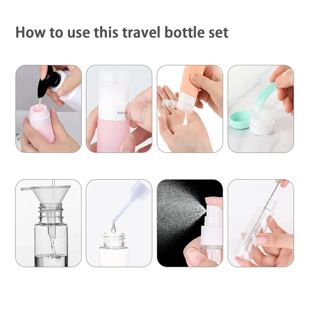GlowPack Nachfüllbares Reiseflaschen-Set