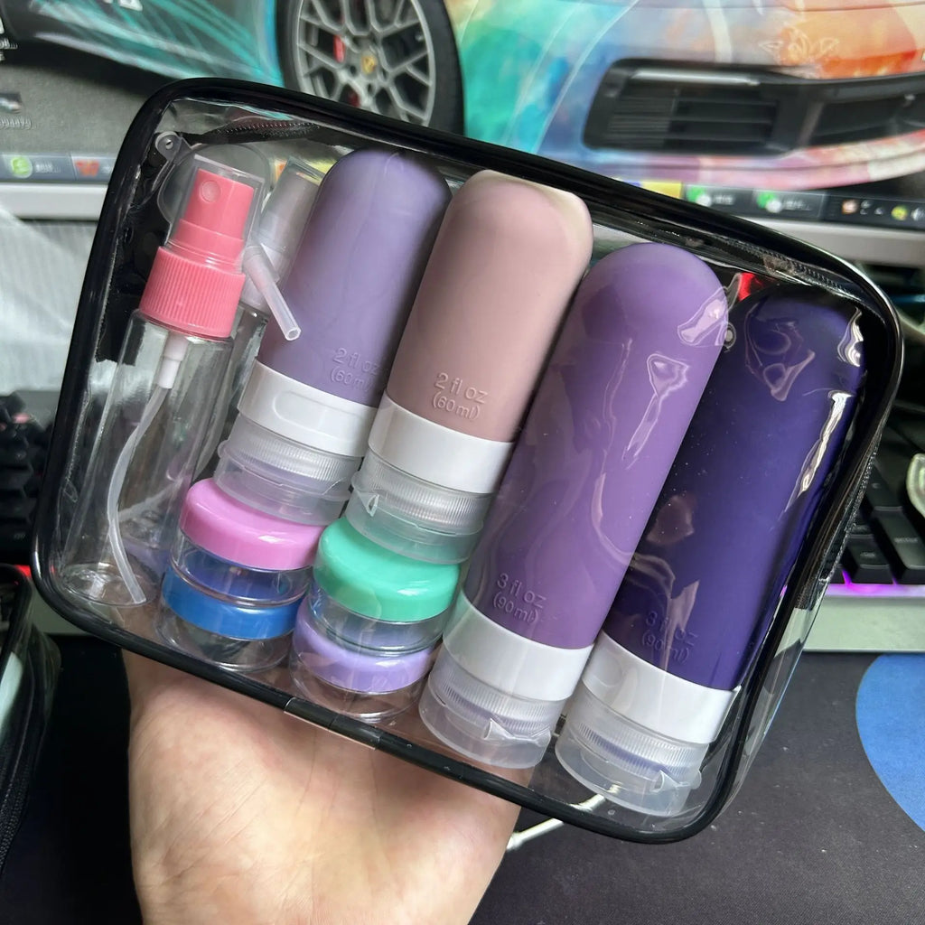 GlowPack Nachfüllbares Reiseflaschen-Set