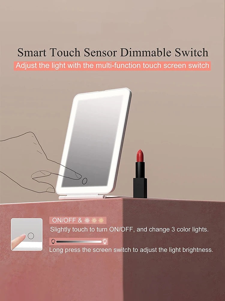 GlowPack Compact LED Travel Mirror