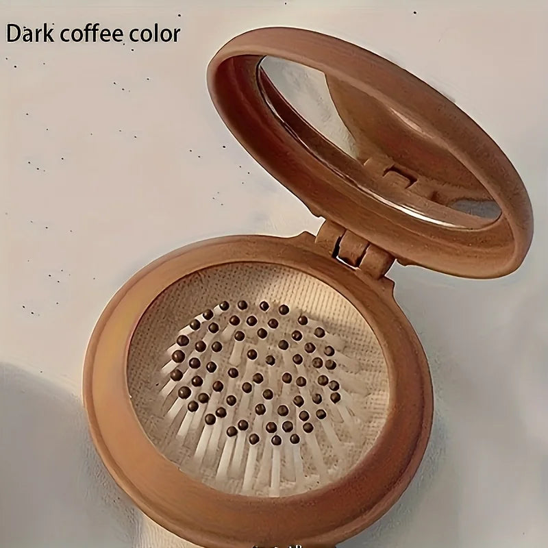 GlowPack Compact Hair Brush with Mirror